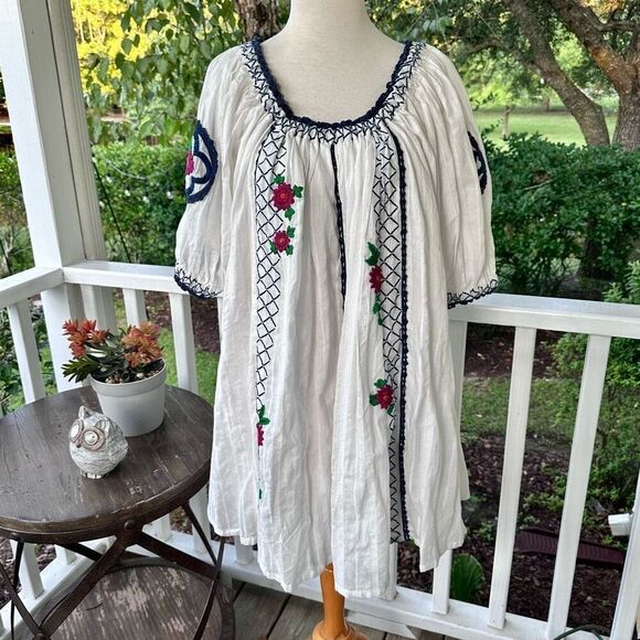 CLEOBELLA Anthropologie Farida Mini Dress Cotton Embroidered Boho Floral Small - Picture 4 of 8